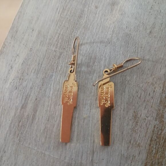 Vintage 80's Laurel Burch Artistic Earrings with Black and Pink Homme Man Signed - Picture 8 of 13